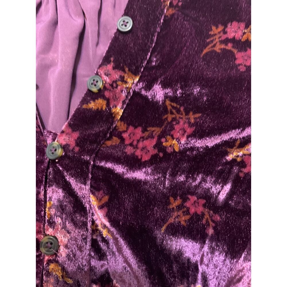 Anthropologie Pilcro Women's Size M The Keira Velvet Button Up Shirt Long Sleeve - Picture 8 of 11